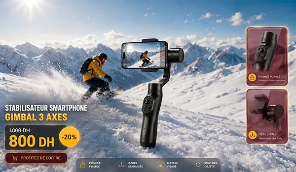 Stabilisateur Smartphone Gimbal 3 axes CITYTEK